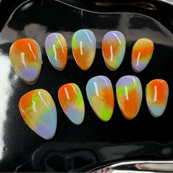 050 handmade press on nails size S - Picture 2 of 6